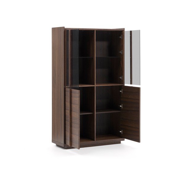 Barna tálalószekrény diófa dekorral 100x170x40 cm Onix – Kave Home-image-3