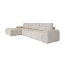 Bézs kinyitható tárolóhelyes moduláris sarokkanapé (bal oldali) Lulu – Miuform