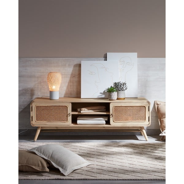 Natúr színű mindifa TV-állvány 150x50 cm Nalu – Kave Home-image-1