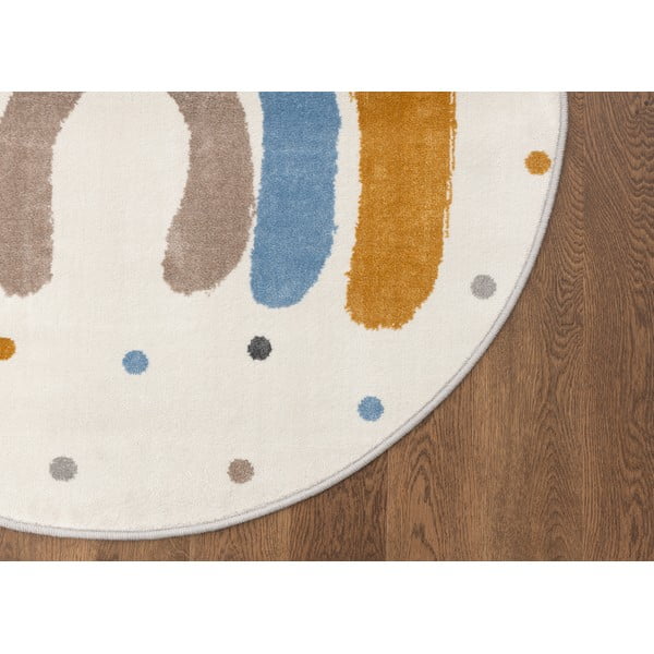 Okkersárga-elefántcsont színű gyerek szőnyeg ø100 cm Joyful Gold – FD-image-3