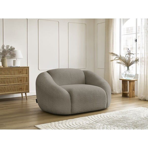 Szürkésbarna buklé fotel Tina – Bobochic Paris-image-4