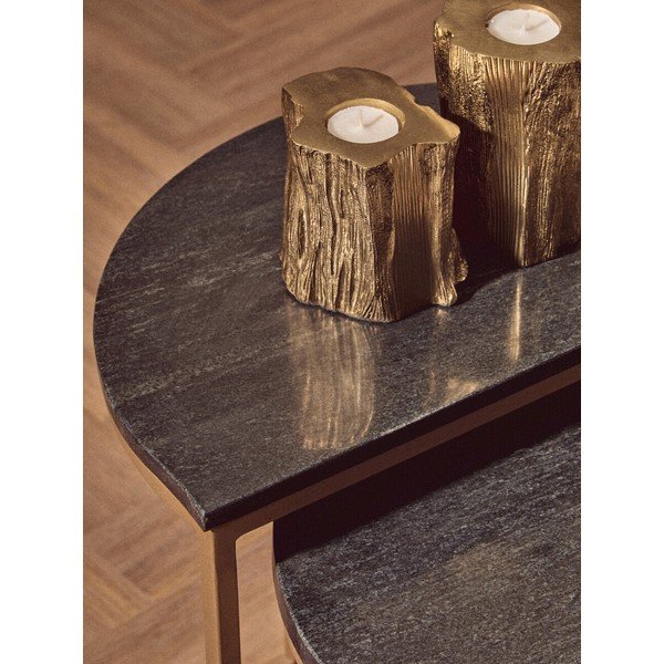 Tárolóasztal szett 2 db-os márvány asztallappal 28x45 cm Varana – Premier Housewares-image-2