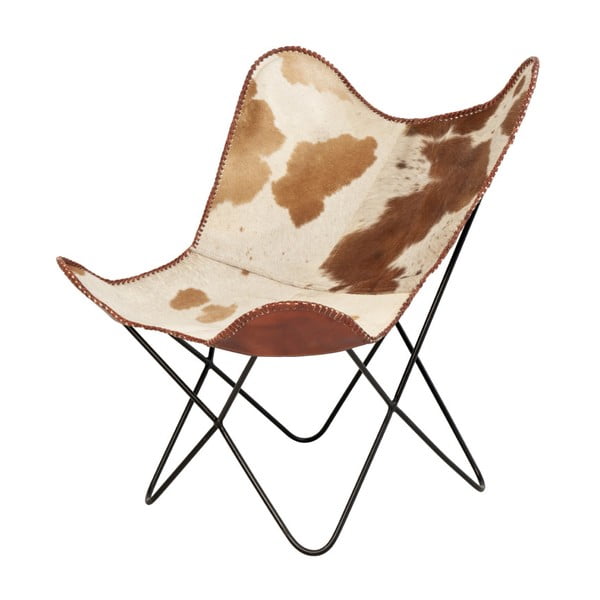 Farfalla barna-fehér bőr pillangó alakú szék - sømcasa