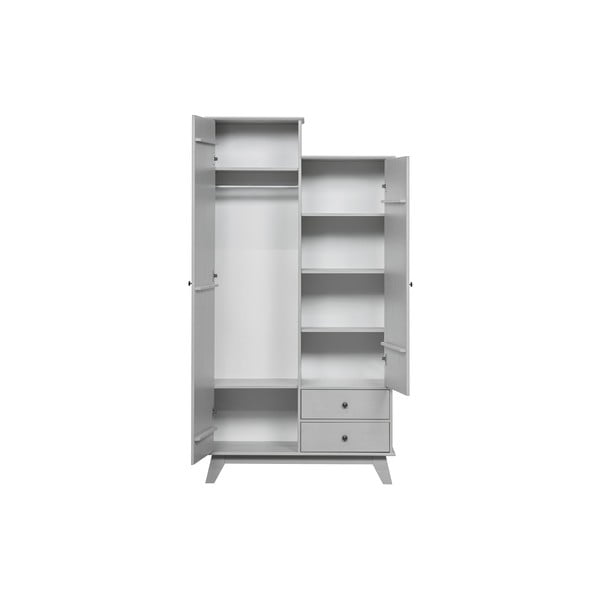 Világosszürke borovi fenyő gyerek ruhásszekrény 98x190 cm Lily – WOOOD-image-3