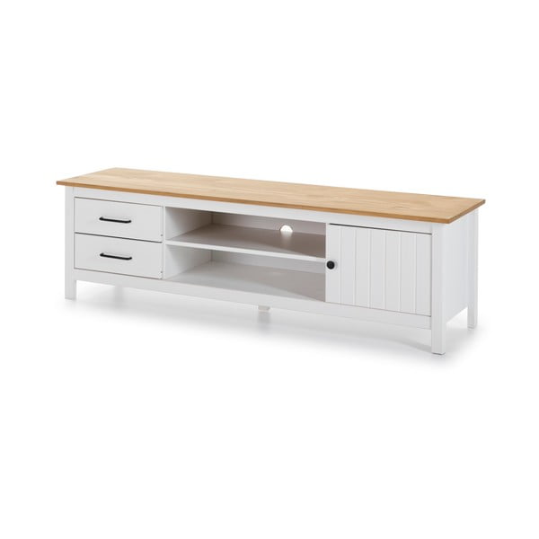 Fehér borovi fenyő TV-állvány 158x47 cm Miranda – Marckeric-image-3