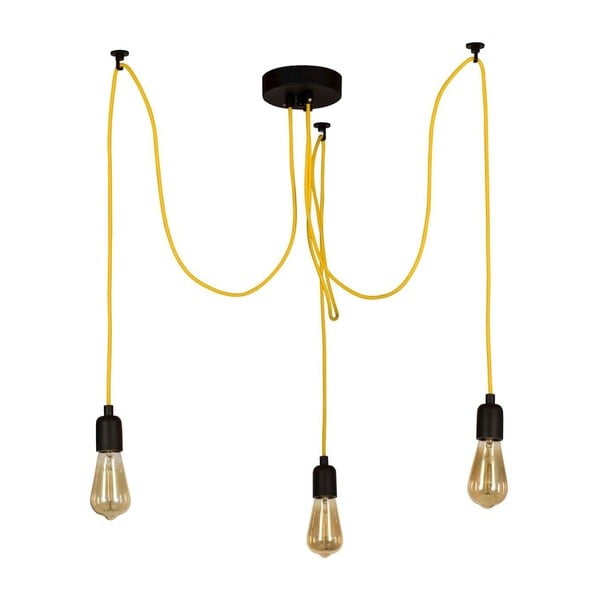 Wire Hanging Lamp Larro citromsárga függőlámpa, 3 izzós