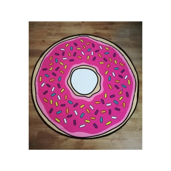 Rózsaszín gyerek strandtörölköző ø 150 cm Donut – JAHU collections-image-1