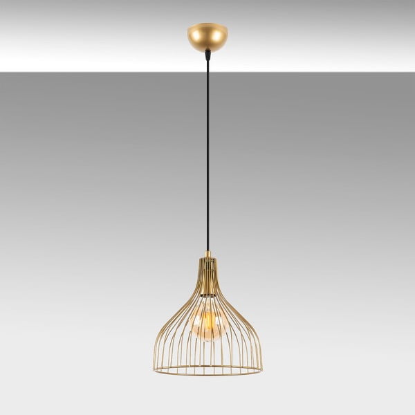 Aranyszínű függőlámpa fém búrával ø 25 cm Cafu – Opviq lights-image-2