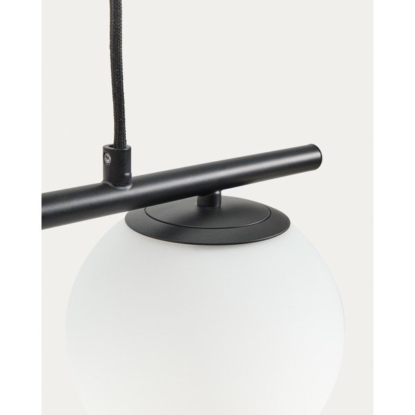 Fehér-fekete fém függőlámpa üveg búrával Brisia – Kave Home-image-4