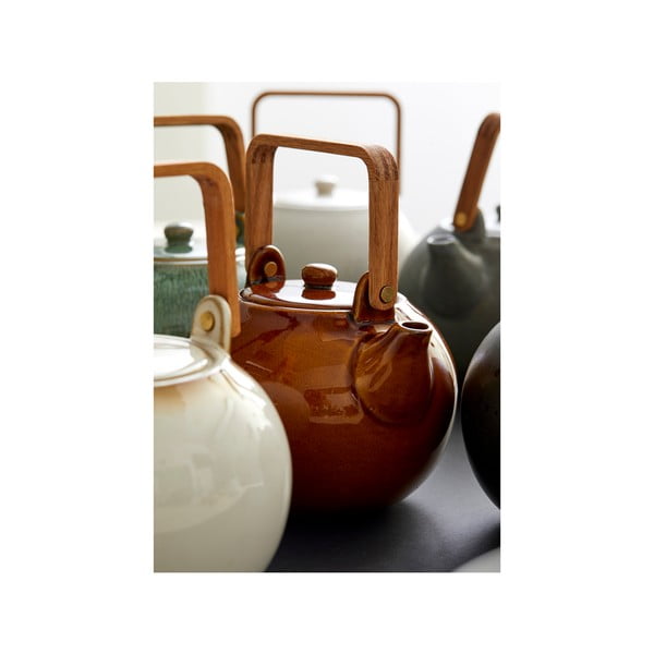 Borostyán színű kerámia teáskanna szűrővel 1,2 l Gastro Amber – Bitz-image-1