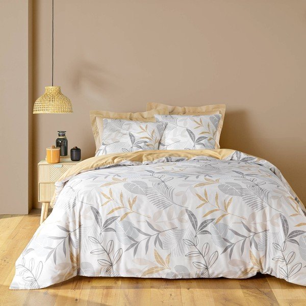 Sárga-fehér kétszemélyes hosszabbított ágyneműhuzat 240x220 cm Kimberly – douceur d'intérieur-image-1