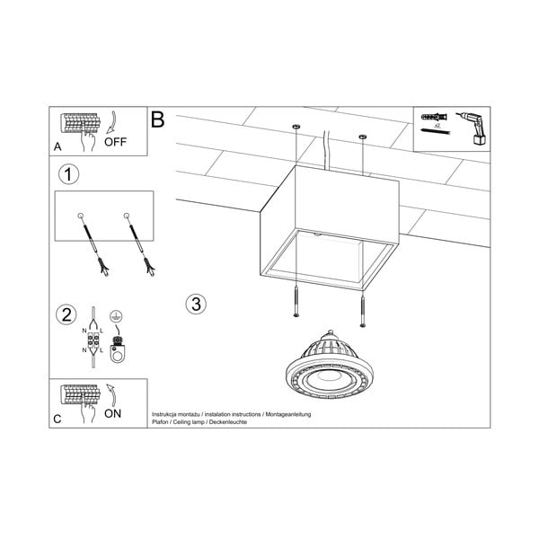 Szürke spotlámpa 14x14 cm Postiga – Sollux-image-4