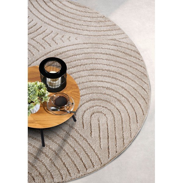 Bézs kerek szőnyeg ø 160 cm Panglao New York Taupe – Elle Decoration-image-2
