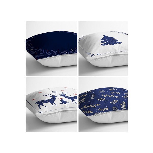 Kék-fehér párnahuzat szett 4 db-os 43x43 cm - Minimalist Cushion Covers-image-1