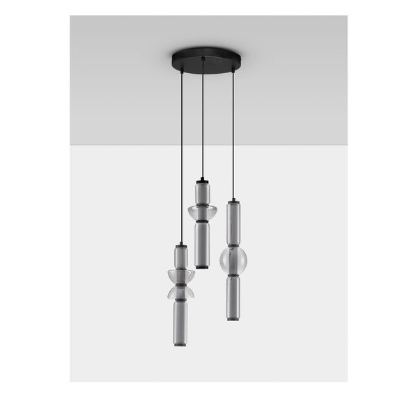 Szürke üveg LED dimmelhető függőlámpa ø 38 cm Ulon – Nova Luce-image-3