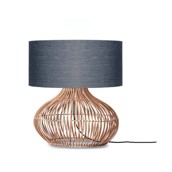 Sötétszürke-natúr színű asztali lámpa textil búrával (magasság 60 cm) Kalahari – Good&Mojo