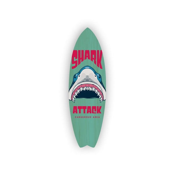 Shark Attack szörfdeszka formájú fali dekoráció - Really Nice Things