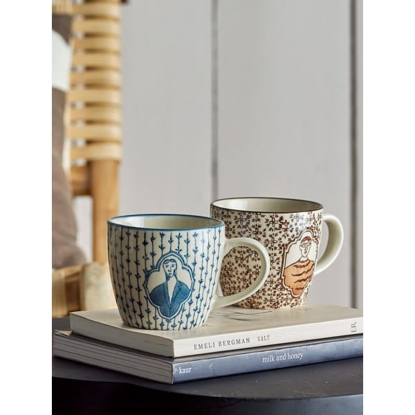 Krémszínű agyagkerámia bögre szett 2 db-os 200 ml Tonia – Bloomingville-image-1