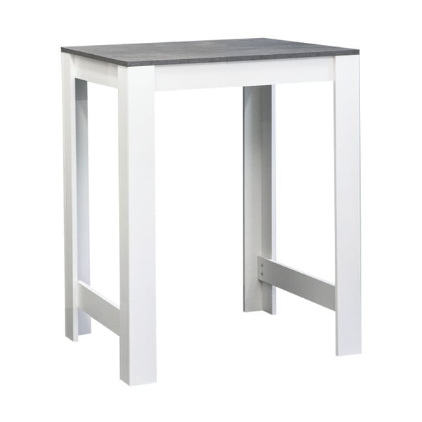 Sulens fehér étkezőasztal betonmintás asztallappal, szélesség 70 cm - Symbiosis