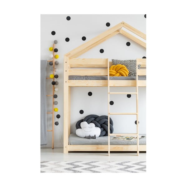 Mila DMP emeletes, borovi fenyőfa házikó ágy, 80 x 160 cm - Adeko-image-1