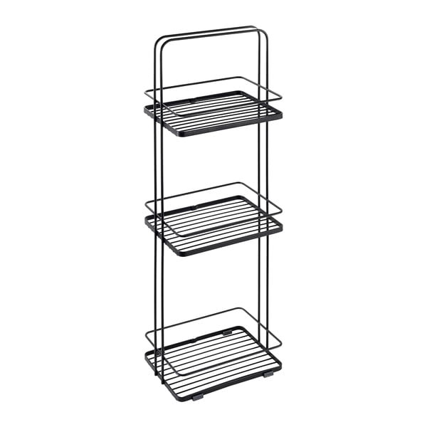 Matt fekete acél fürdőszobai polc Lava – Metaltex