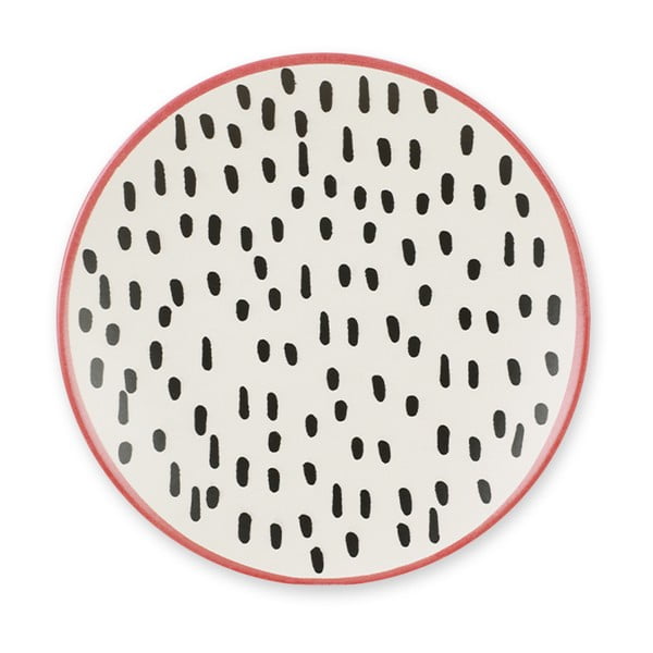 Brush Dots 6 db-os kerámia desszertes tányér szett, 20 cm - My Ceramic