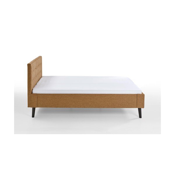 Barna kárpitozott franciaágy ágyrács nélkül 140x200 cm Empire – Meise Möbel-image-4