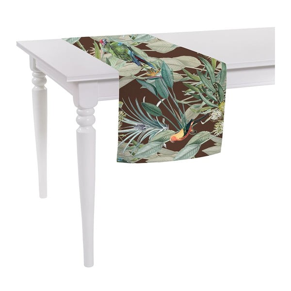 Jungle Birds barna asztali futó, 140 x 40 cm - Mike & Co. NEW YORK
