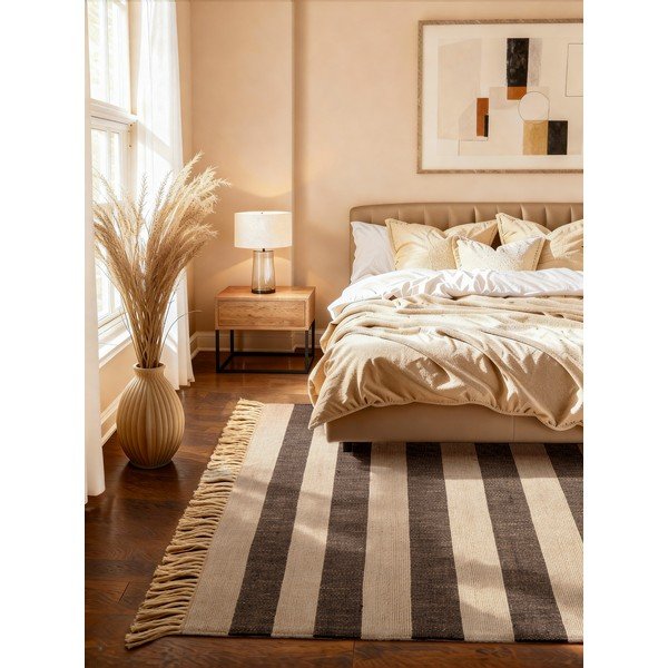 Fekete-krémszínű kétoldalas-kézi szövésű juta szőnyeg 160x230 cm Playa – Hanse Home-image-1