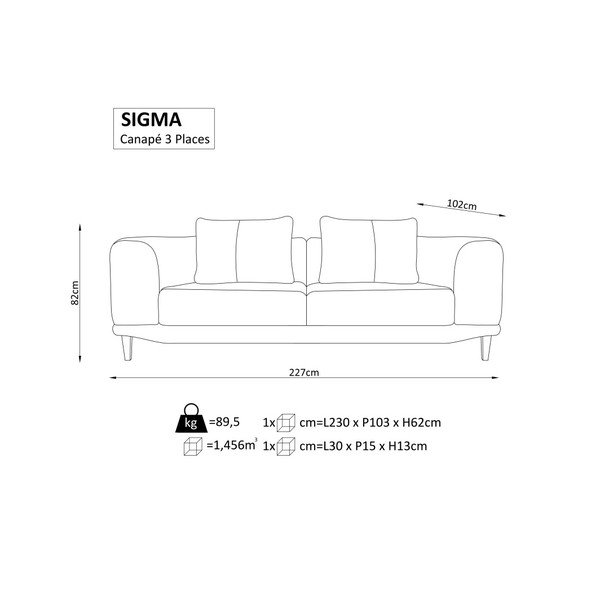 Sigma bézs 3 személyes kanapé - Windsor & Co. Sofas-image-2