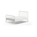 Fehér fém franciaágy ágyráccsal 140x200 cm BRONXX – Vipack