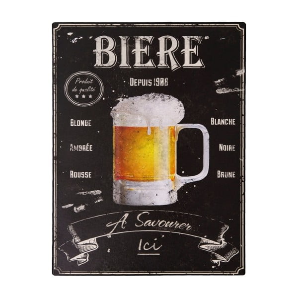 Fém falitábla 25x33 cm Bière – Antic Line