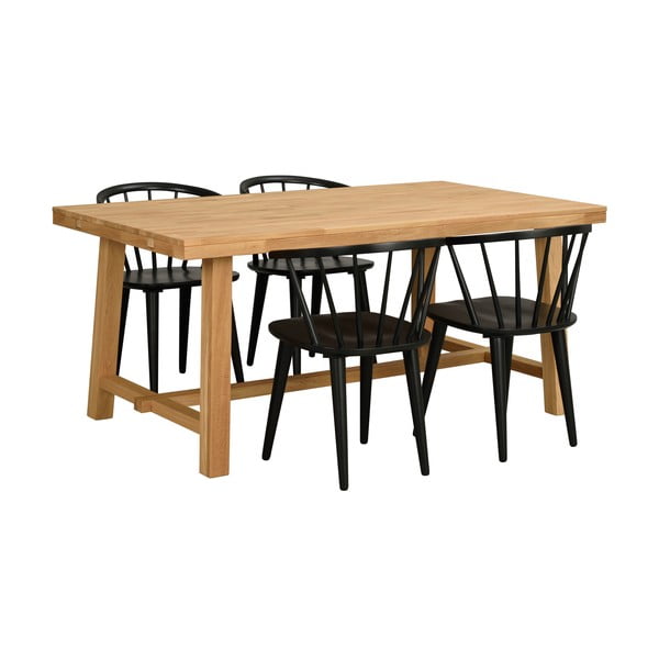 Brooklyn csiszolt tölgyfa étkezőasztal, 170 x 95 cm - Rowico-image-4