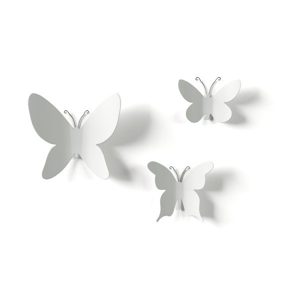Butterflies 9 db-os fehér 3D fali dekoráció szett - Umbra-image-4