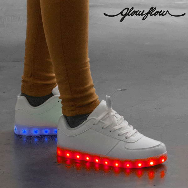 GlowFlow Trainers fehér világító LED cipő, méret 40 - InnovaGoods-image-1