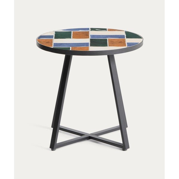 Kerek kerti kisasztal kerámia asztallappal ø 45 cm Tella – Kave Home-image-2