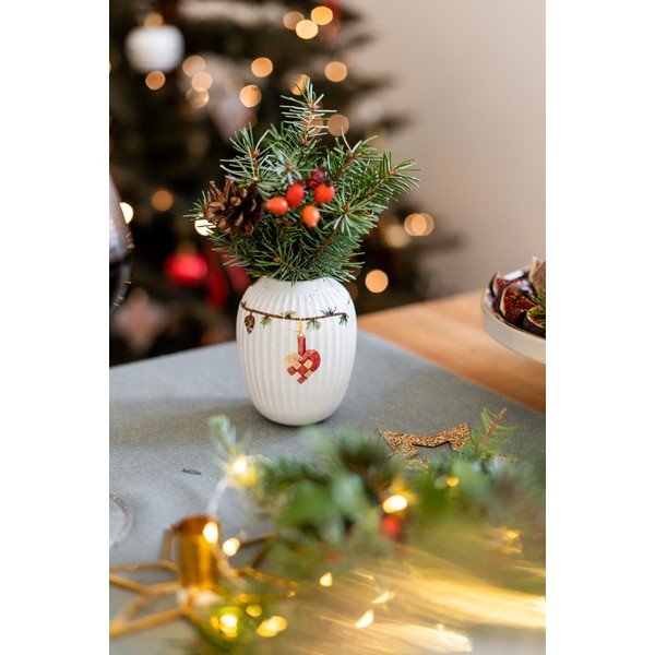 Hammershøi fehér karácsonyi porcelán váza, magasság 10,5 cm - Kähler Design-image-1