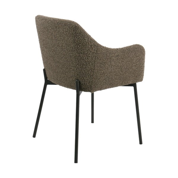 Barna kárpitozott karfás étkezőfotel Melilla – House Nordic-image-4