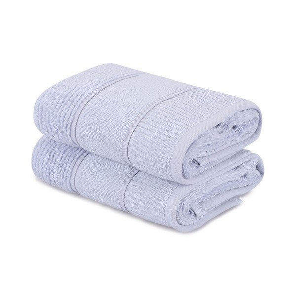 Világoskék frottír pamut törölköző szett 2 db-os 50x90 cm Daniela – Foutastic-image-2