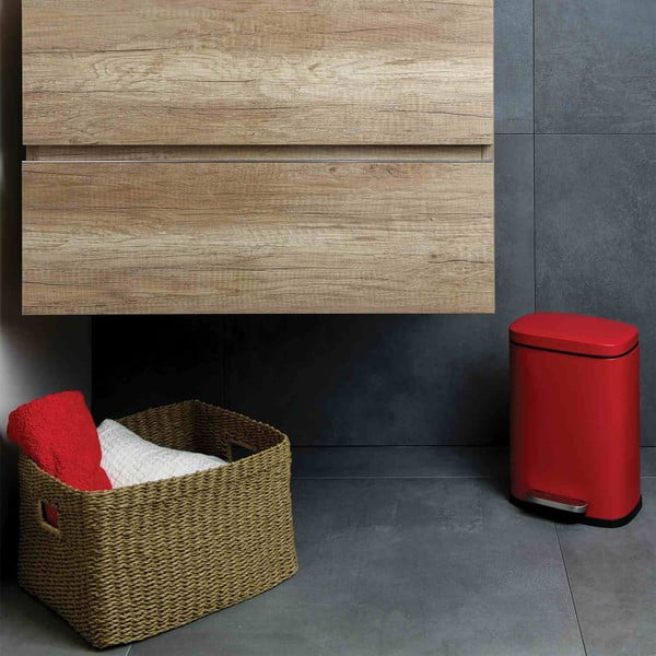 Piros acél pedálos szemetes 5 l   Akira – Spirella-image-1