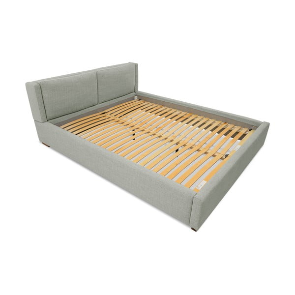 Szürke kárpitozott franciaágy ágyráccsal 140x200 cm Dreamer – Scandic-image-4