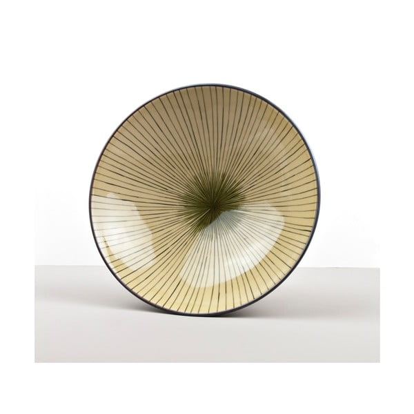 Zöld-sárga kerámia tál, ø 25 cm - MIJ-image-2