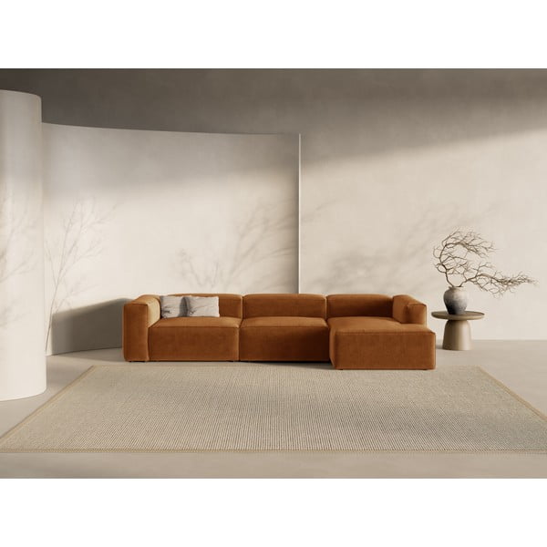 Téglavörös sarokkanapé (jobb oldali-heverő résszel) Bergamo – Cosmopolitan Design-image-1