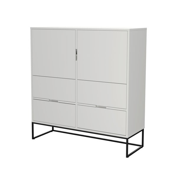 COTTON Lipp fehér kétajtós tálalószekrény 4 fiókkal, magasság 127 cm - Tenzo-image-3