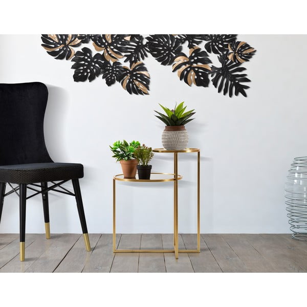 Fekete-aranyszínű kerek dohányzóasztal 40x50 cm - Mauro Ferretti-image-1