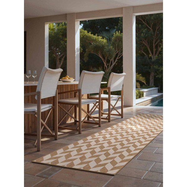 Krémszínű-natúr színű kültéri-beltéri futószőnyeg 80x200 cm Haringey Terrick – Ted Baker-image-1