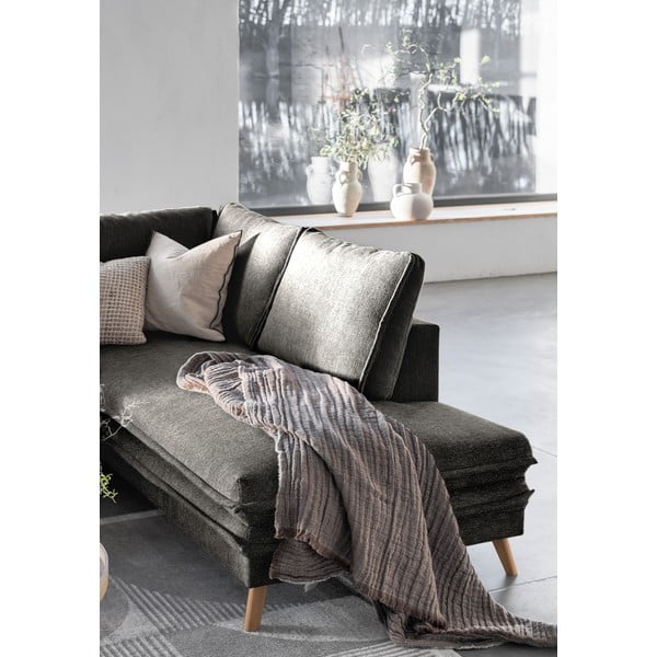 Sötétszürke kinyitható sarokkanapé (jobb oldali) Charming Charlie – Miuform-image-4