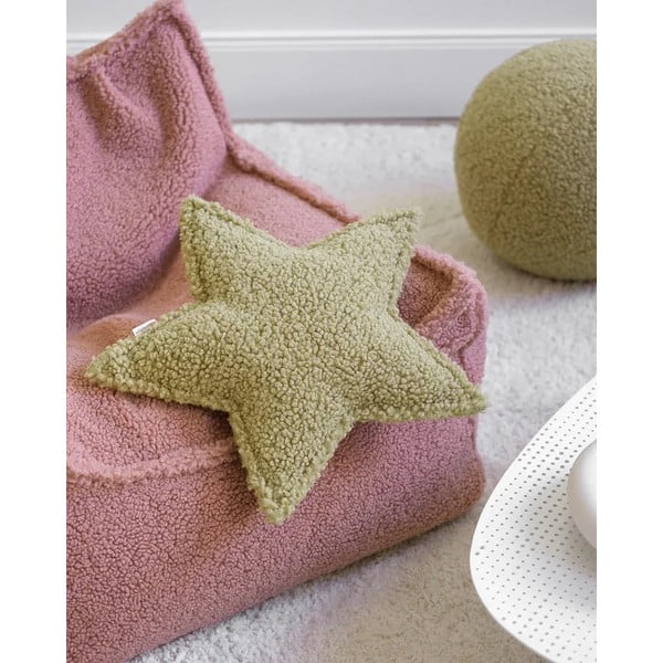 Zöld buklé párna gyerek kanapéhoz Star – Wigiwama-image-2