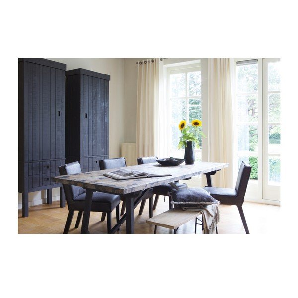 Summit Black fekete, borovi fenyőfa szekrény - BePureHome-image-4
