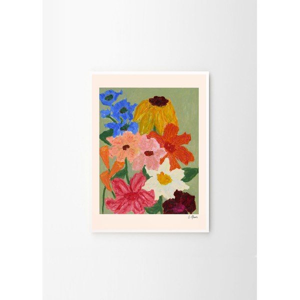 Poszter 50x70 cm Flowers on Sage Green – Carla Llanos – The Poster Club-image-3
